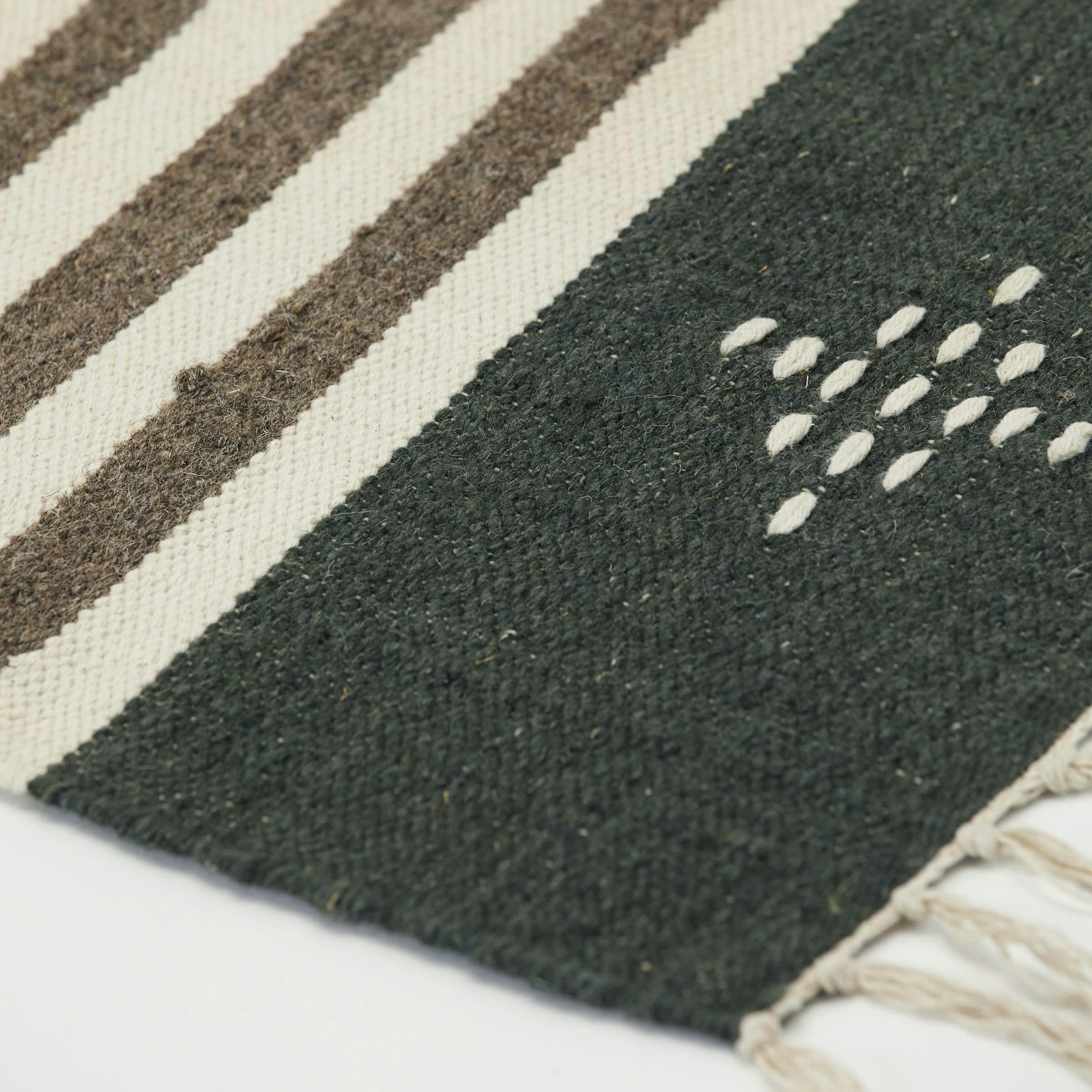 COTO - Grand tapis à motif en laine et en coton multicolore 300x90 cm