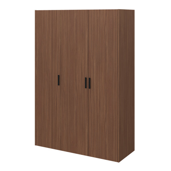 Armoire penderie 3 portes battantes effet noyer GoodHome Atomia H. 225 x L. 150 x P. 58 cm