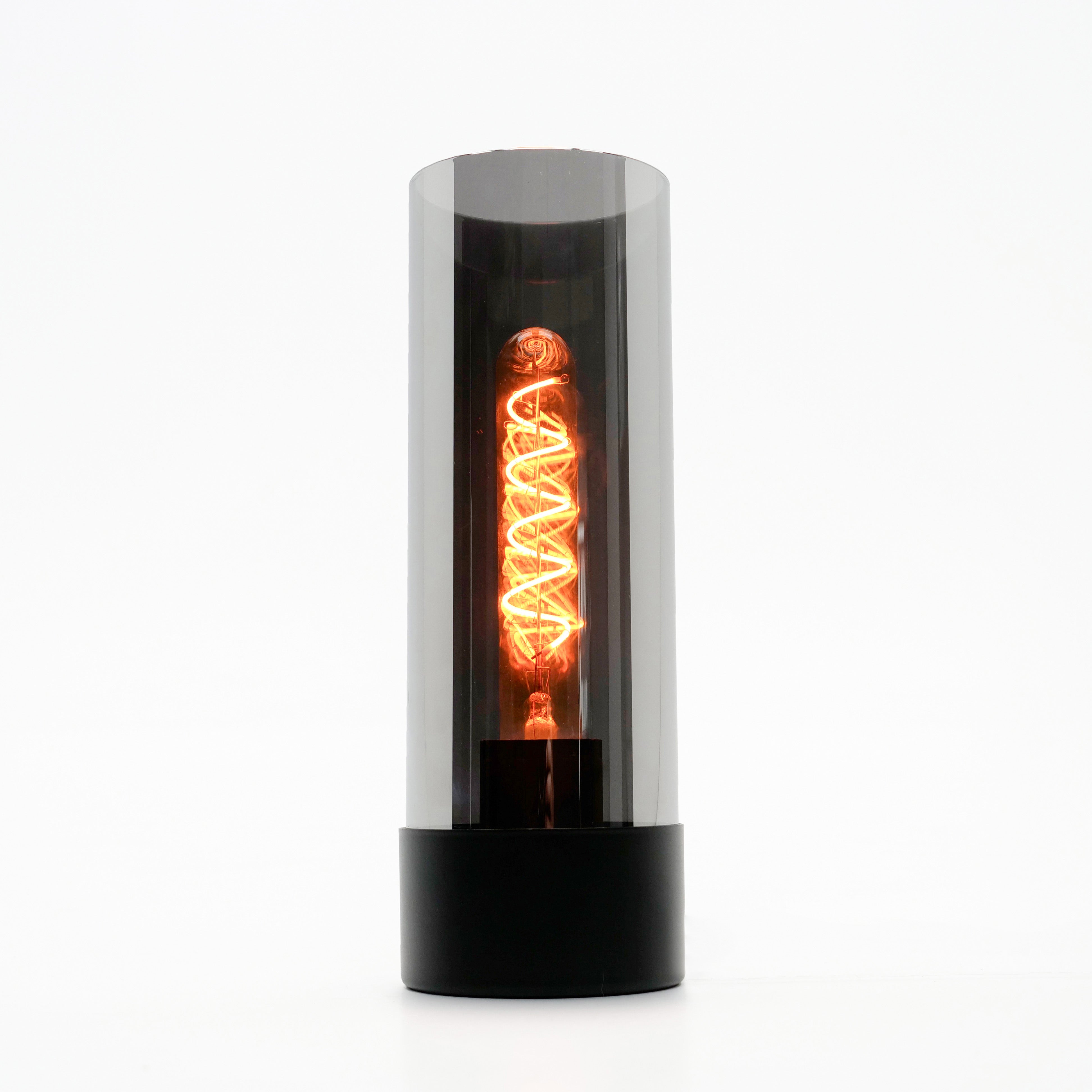 EGLO tafellamp Damasco 1 - e27 - ø 10 cm - smoke glas - zwart