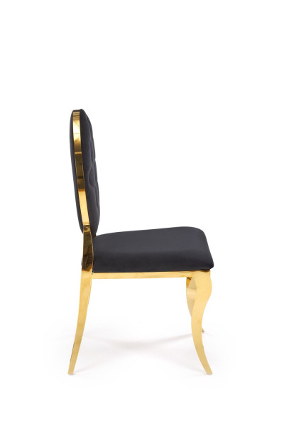 Krzesło tapicerowane K556 VELVET czarne/złote