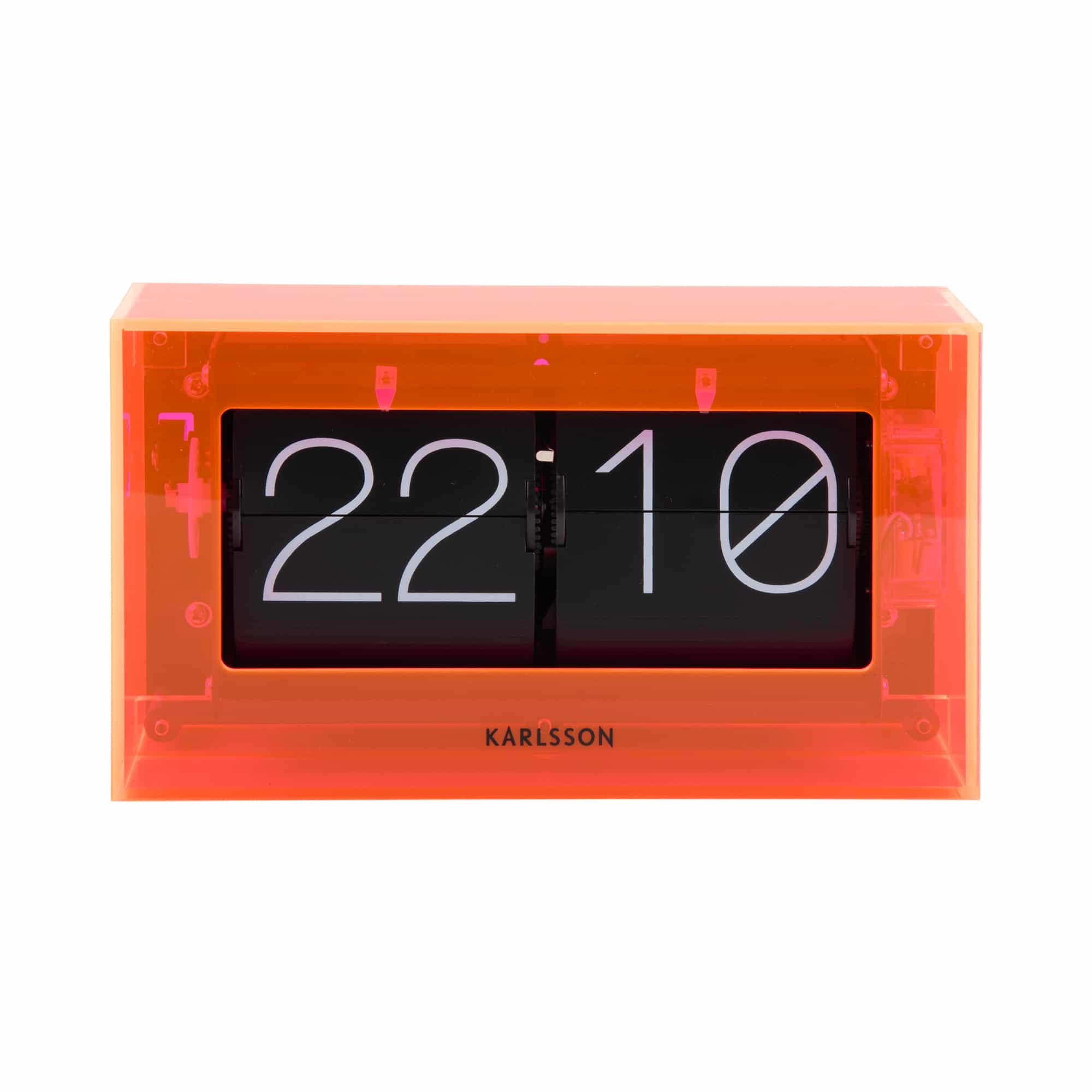 Karlsson tafelklok Boxed Flip - oranje - 20.7x7.1x11.7cm