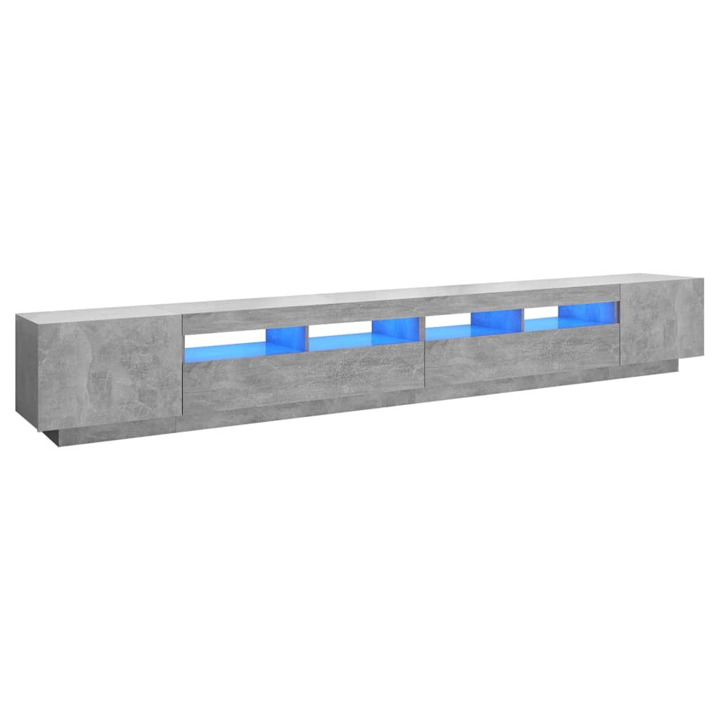 Szafka pod TV z oświetleniem LED szarość betonu 300x35x40 cm