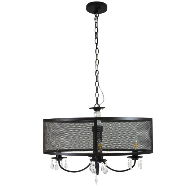 Lampa wisząca czarna BRESSO4xE14x12W wym: 100x30x60 cm Polux