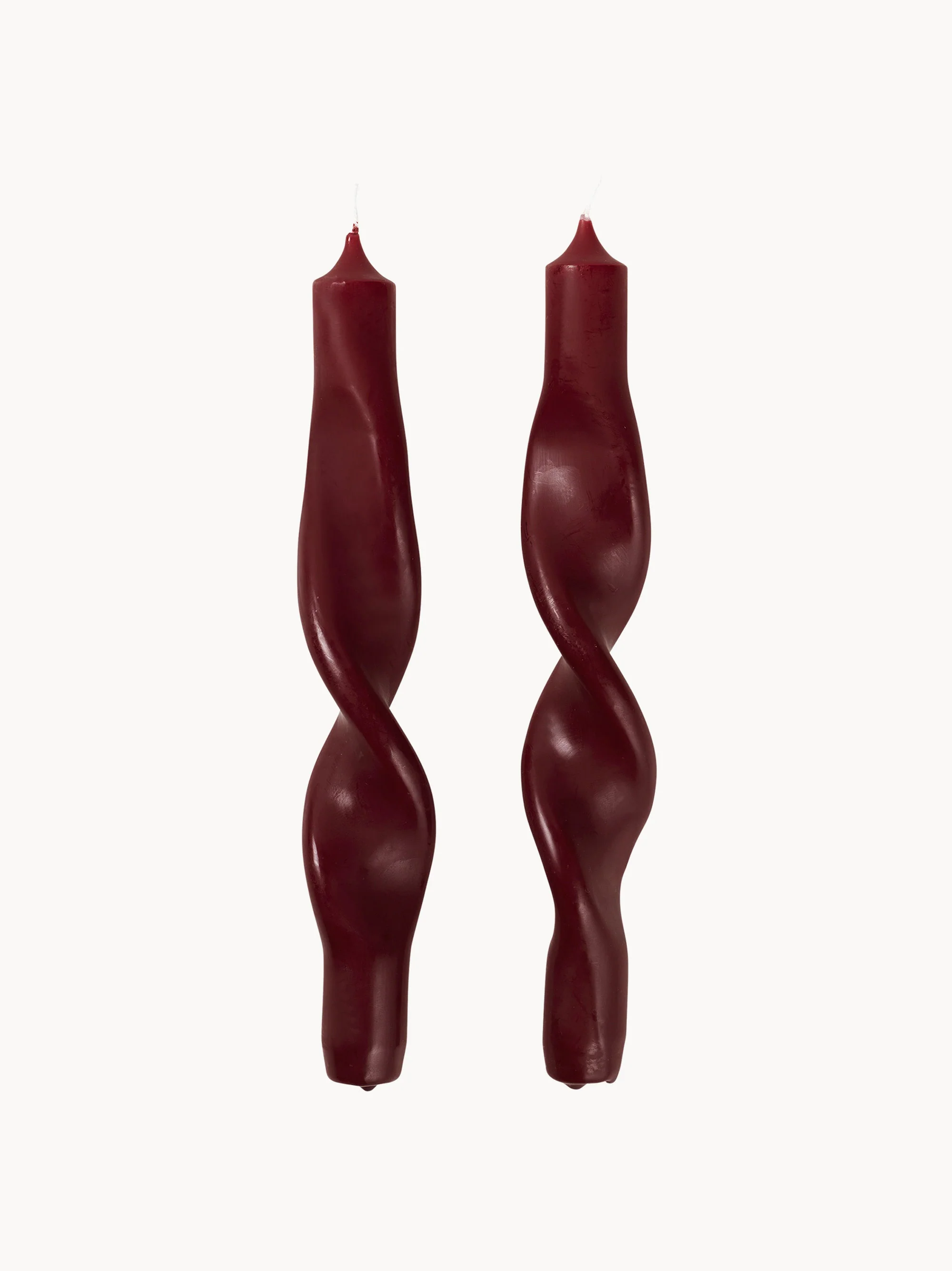 Handgefertigte Stabkerzen Twist, 2er-Set