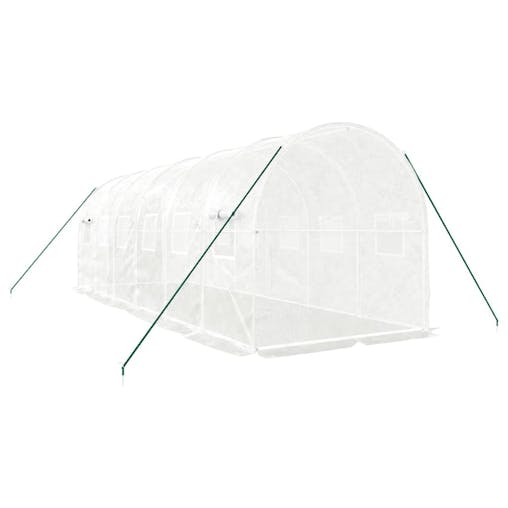 NNEVL Greenhouse with Steel Frame White 12 m&sup2; 6x2x2 m