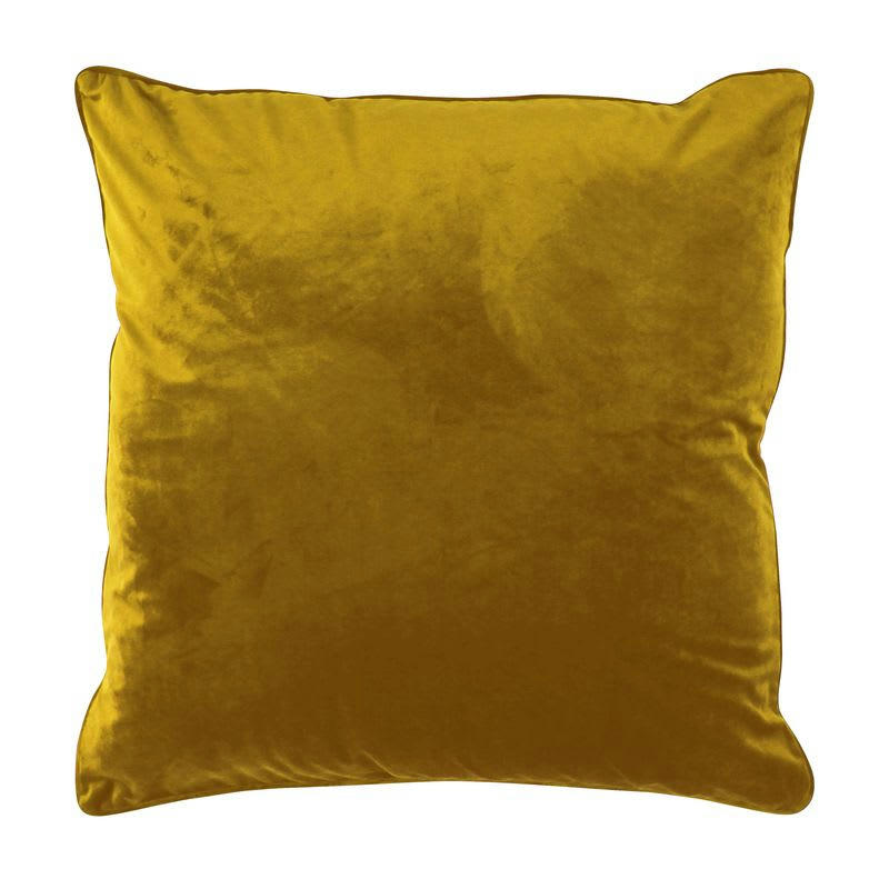 VELOURS - Coussin en velours jaune 70x70