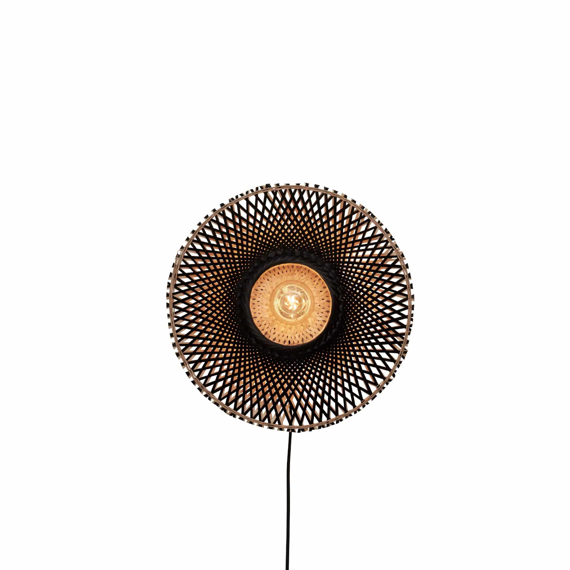 GOOD&MOJO wandlamp Kalimantan - zwart - Ø60cm