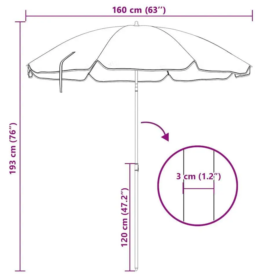 vidaXL - Tuinparasol - Beige - Polyester