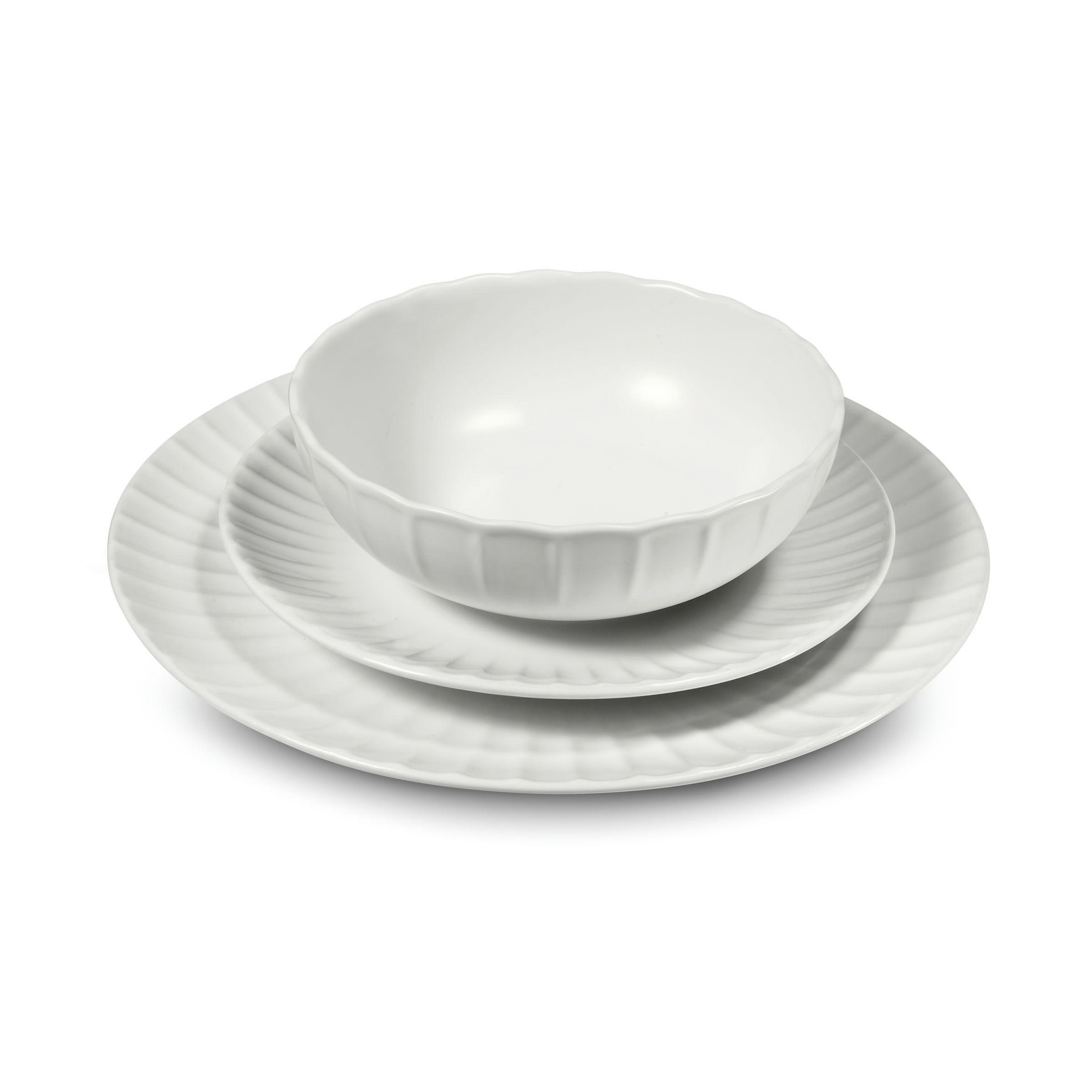 COLETTE - Service vaisselle en Grès Blanc