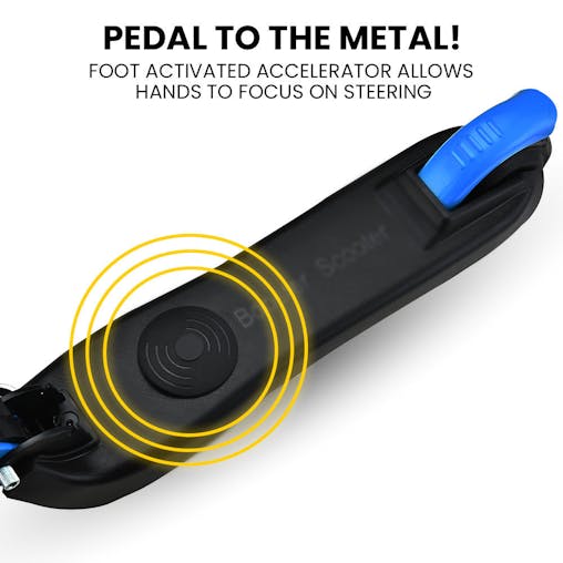 NNEMB Electric Scooter-Ages 5-11-Adjustable Height-Folding-Lithium Battery-Blue