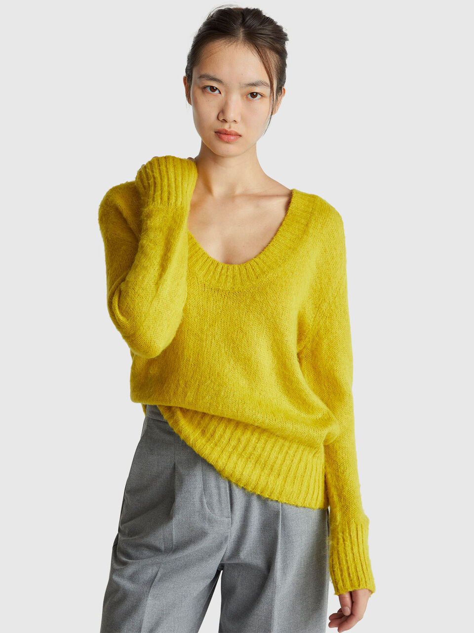 Warm sweater in mohair blend
