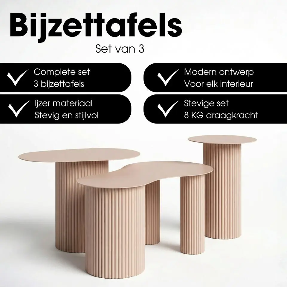 Mica Decorations Lux Bijzettafel - Set van 3