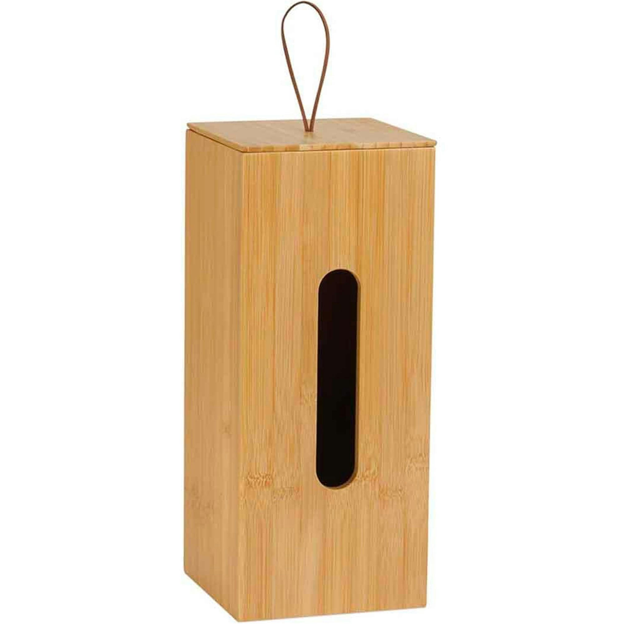 - Rangement stock rouleaux papier toilette en bambou 14x14x33cm
