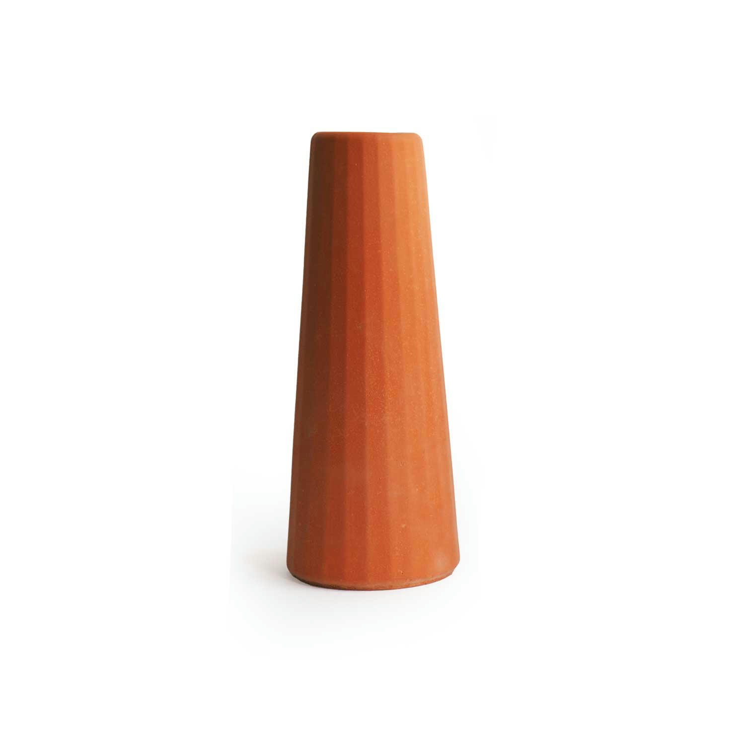 FACETTE - Vase soliflore béton terracotta (grande taille) H16cm