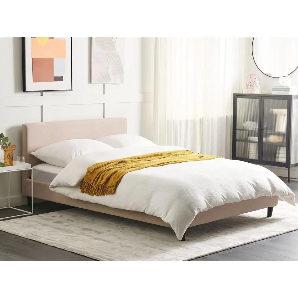 FITOU - Tweepersoonsbed - Beige - 140 x 200 cm - Polyester