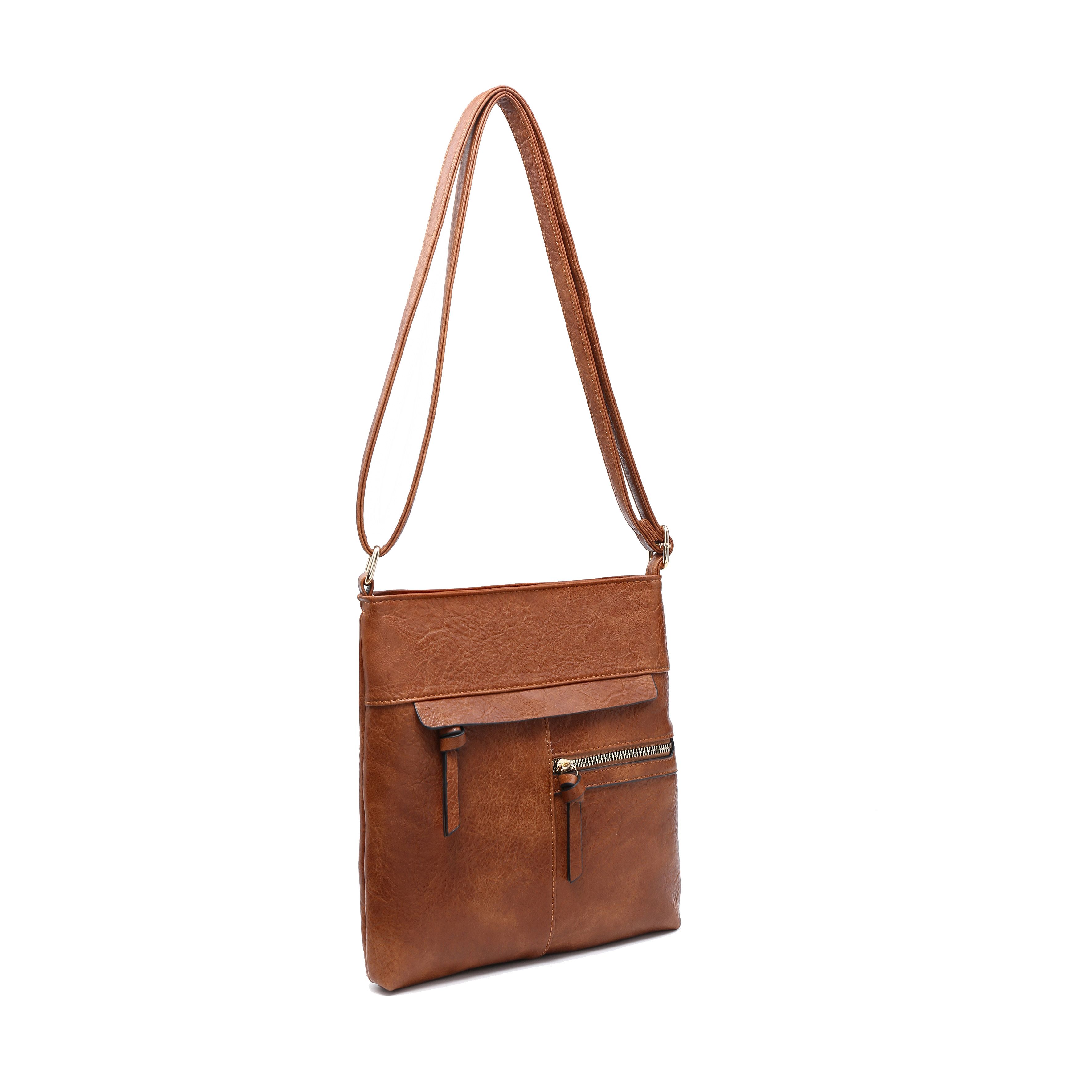 JFY Tripple Zipped Pockets Messenger Bag/ Cross Body Bag