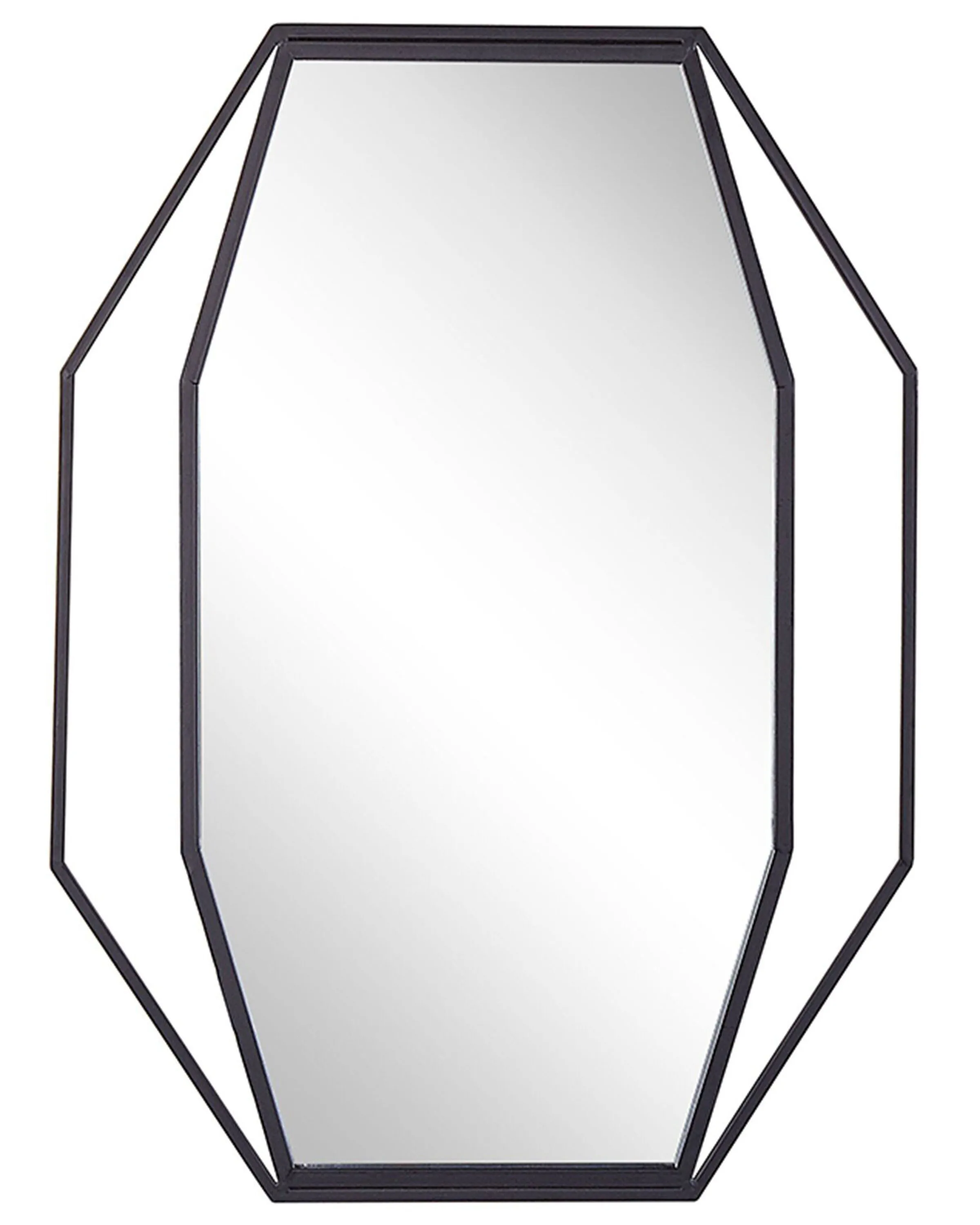 Wall Mirror NIRE 60 cm 80 cm Metal Graphite Grey