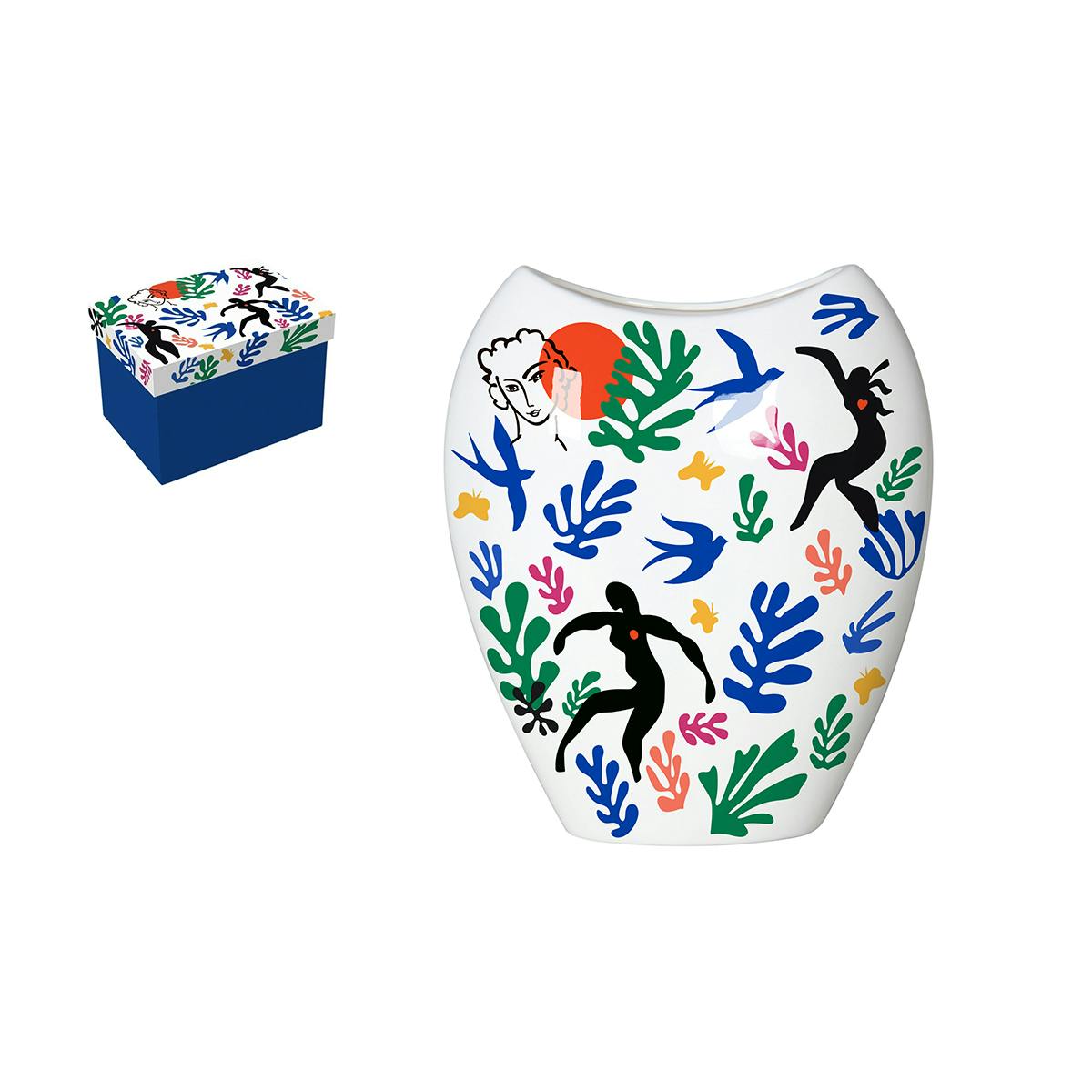 Vase blanc décor Matisse 20x25 cm