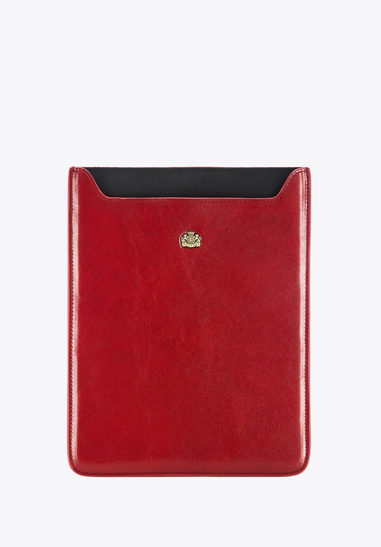 Etui na tablet skórzane z herbem czerwone