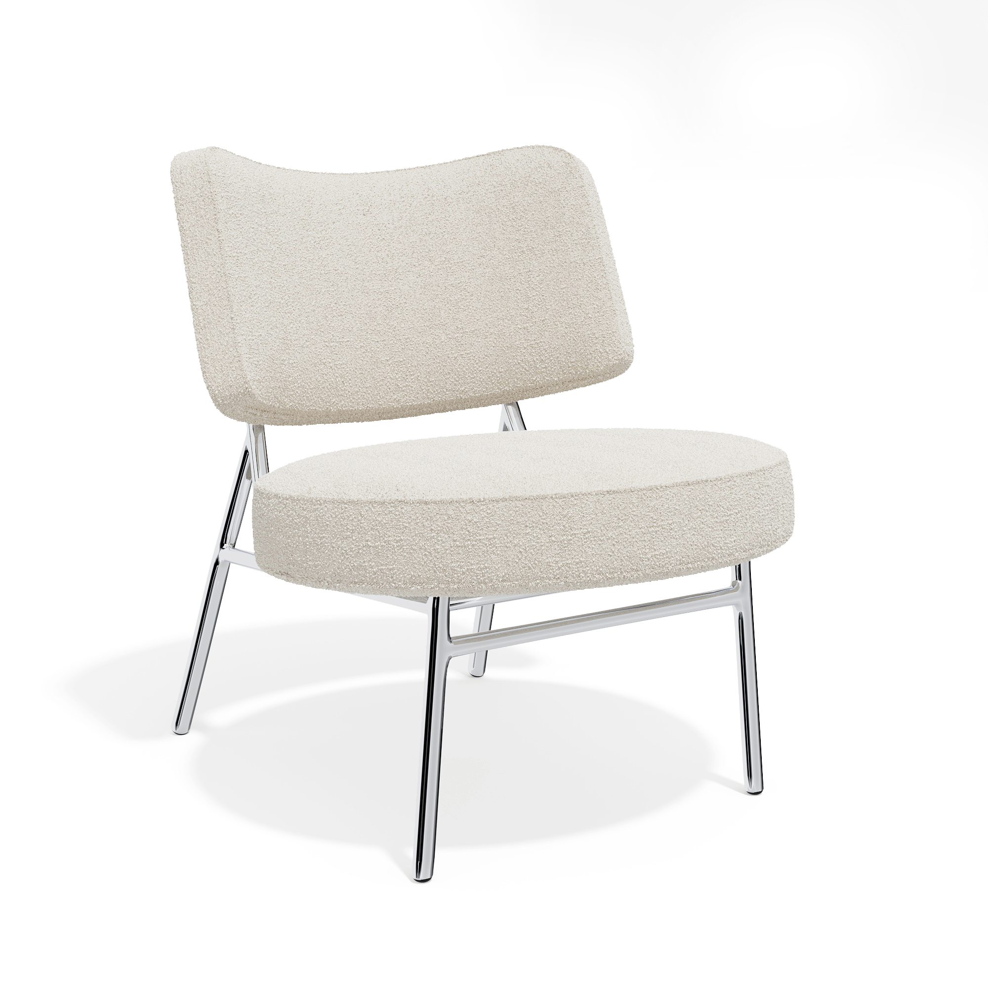 Sia Home - Lounge fauteuil IGGY - bouclette stof crème 60cm