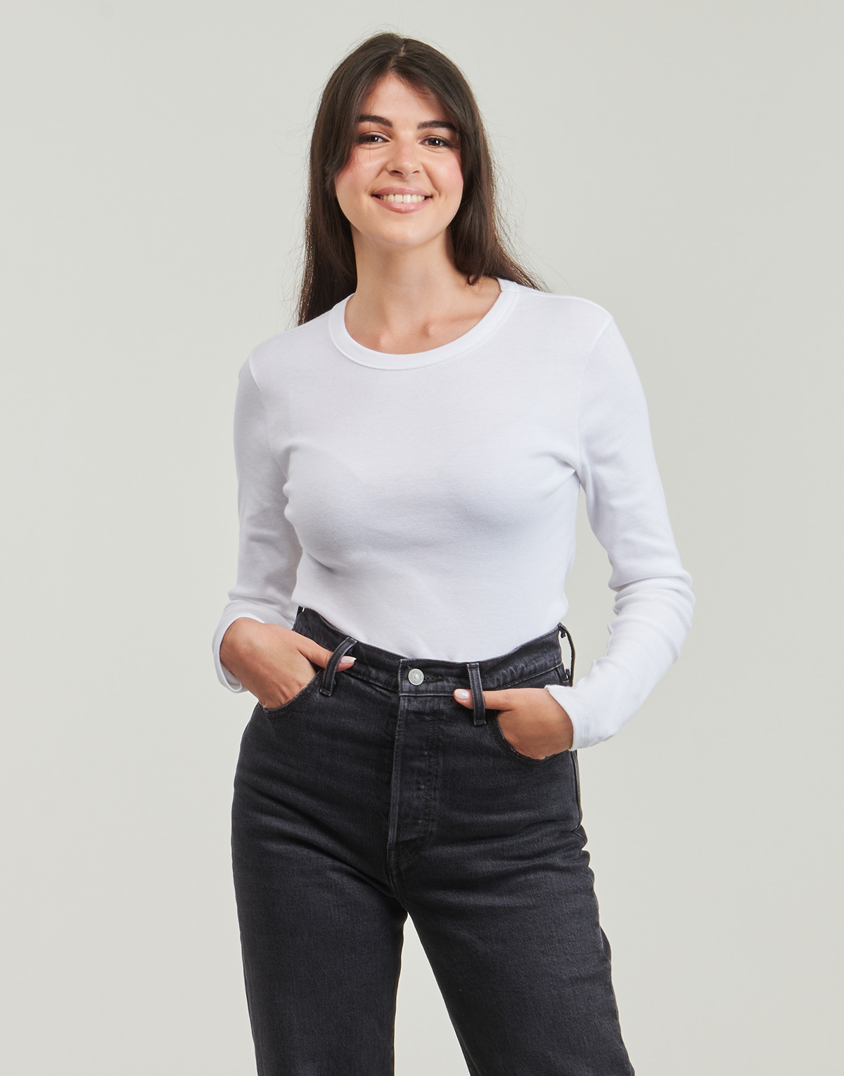 Petit Bateau - ML COL ROND - White