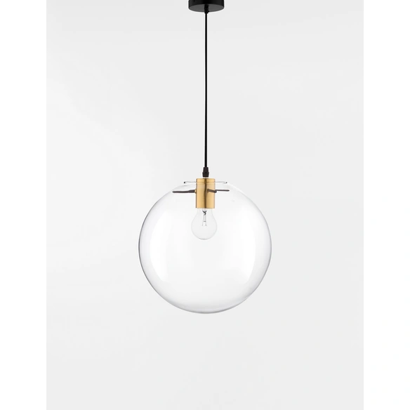 Pendelleuchte »Mirale «, LED, 1-flammig, schwarz/goldfarben/transparent