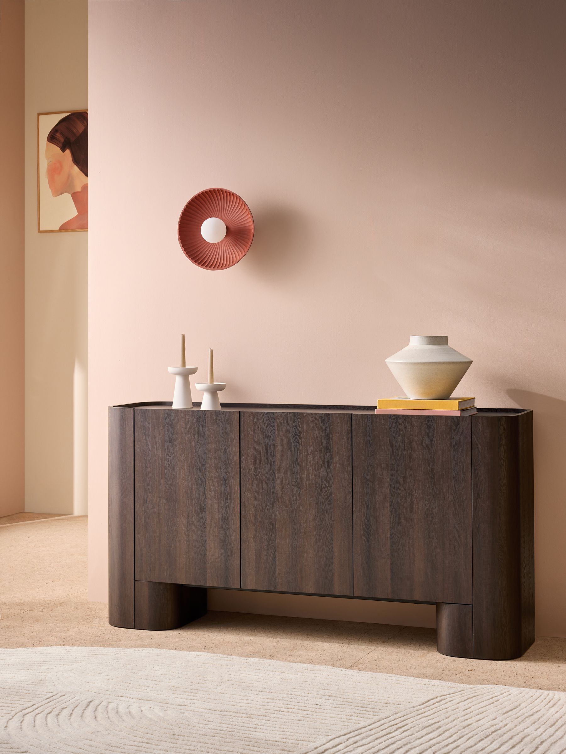 Kain Large Sideboard in Dark Wood Effect