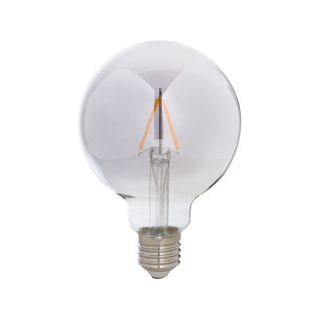LÂMPADA LED FILAMENTO GLOBO FUME G95 3W E27 127 220V LUZ AMARELA TASHIBRA