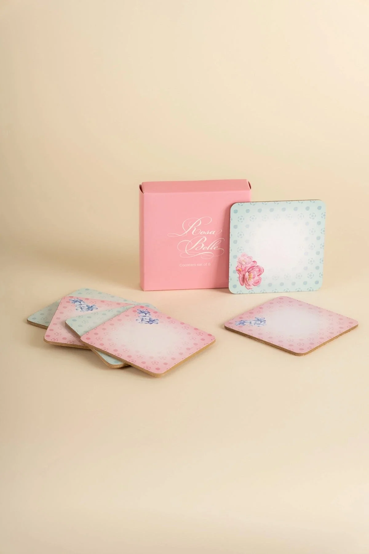 Set Of 6 Rosa Belle Coasters