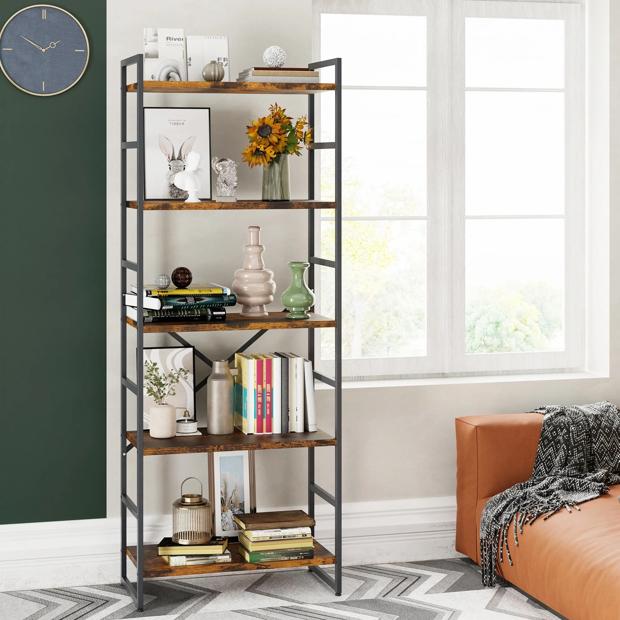 Futzca 5 Tier Storage Bookshelf