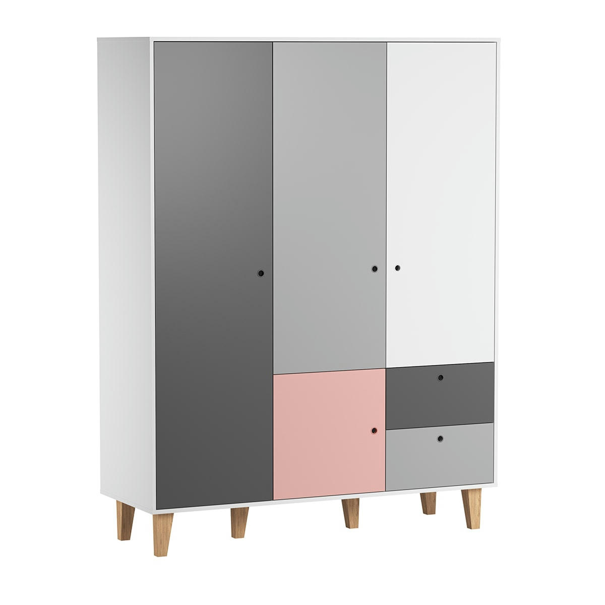 CONCEPT - Armoire 3 portes rose