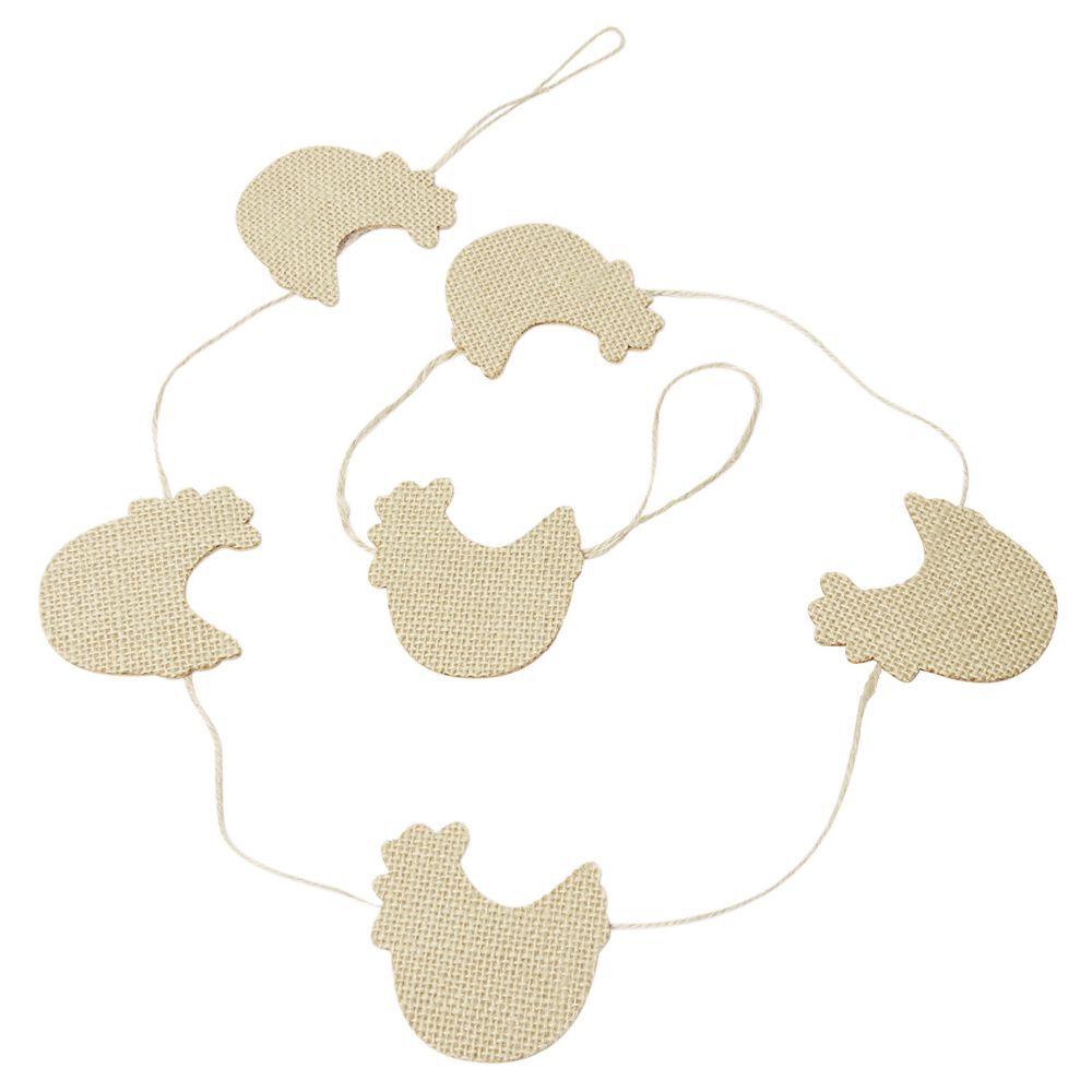 Guirlande jute Pâques forme poule ou lapin H5cm