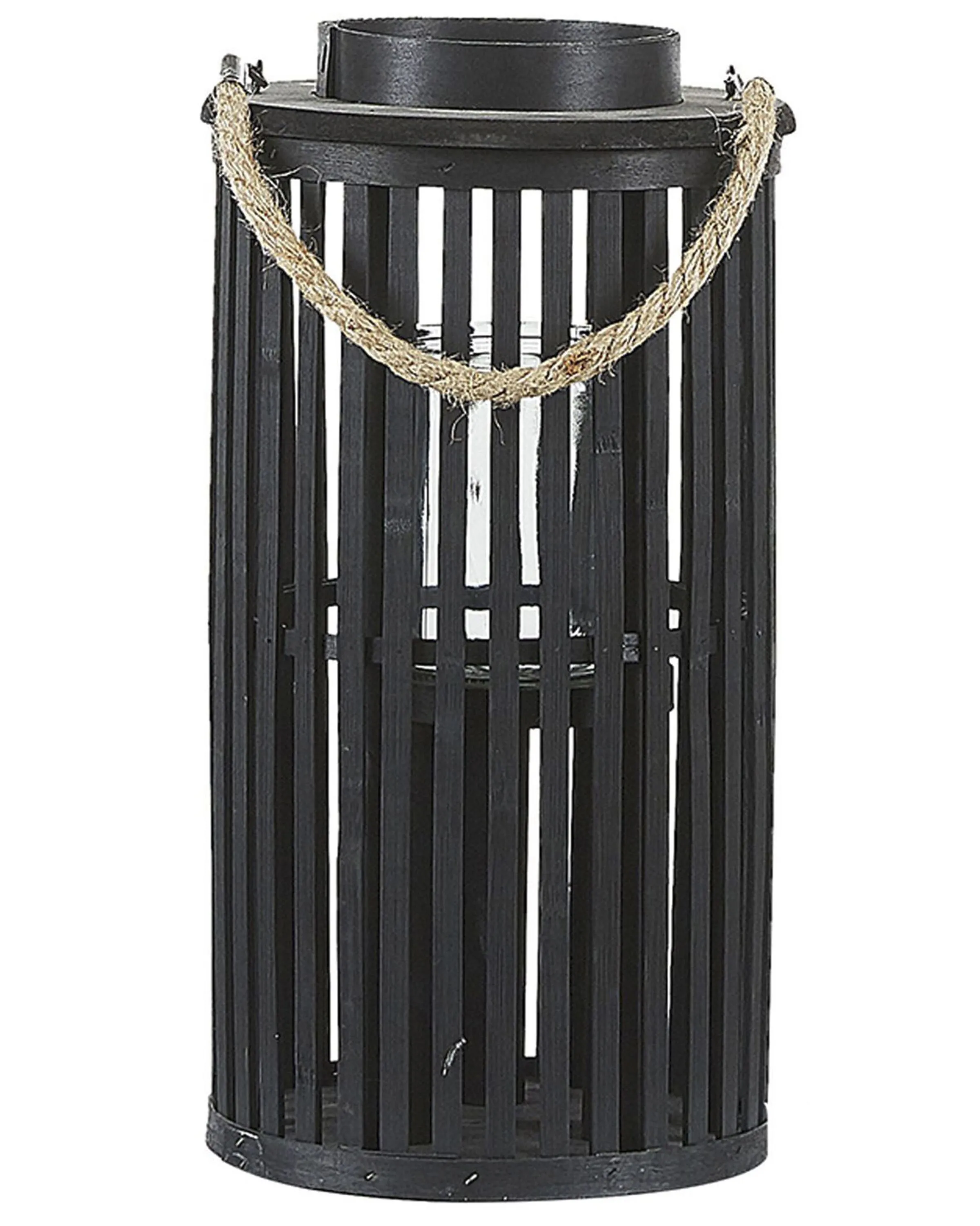Lantern LUZON Willow Wood 40 cm Black