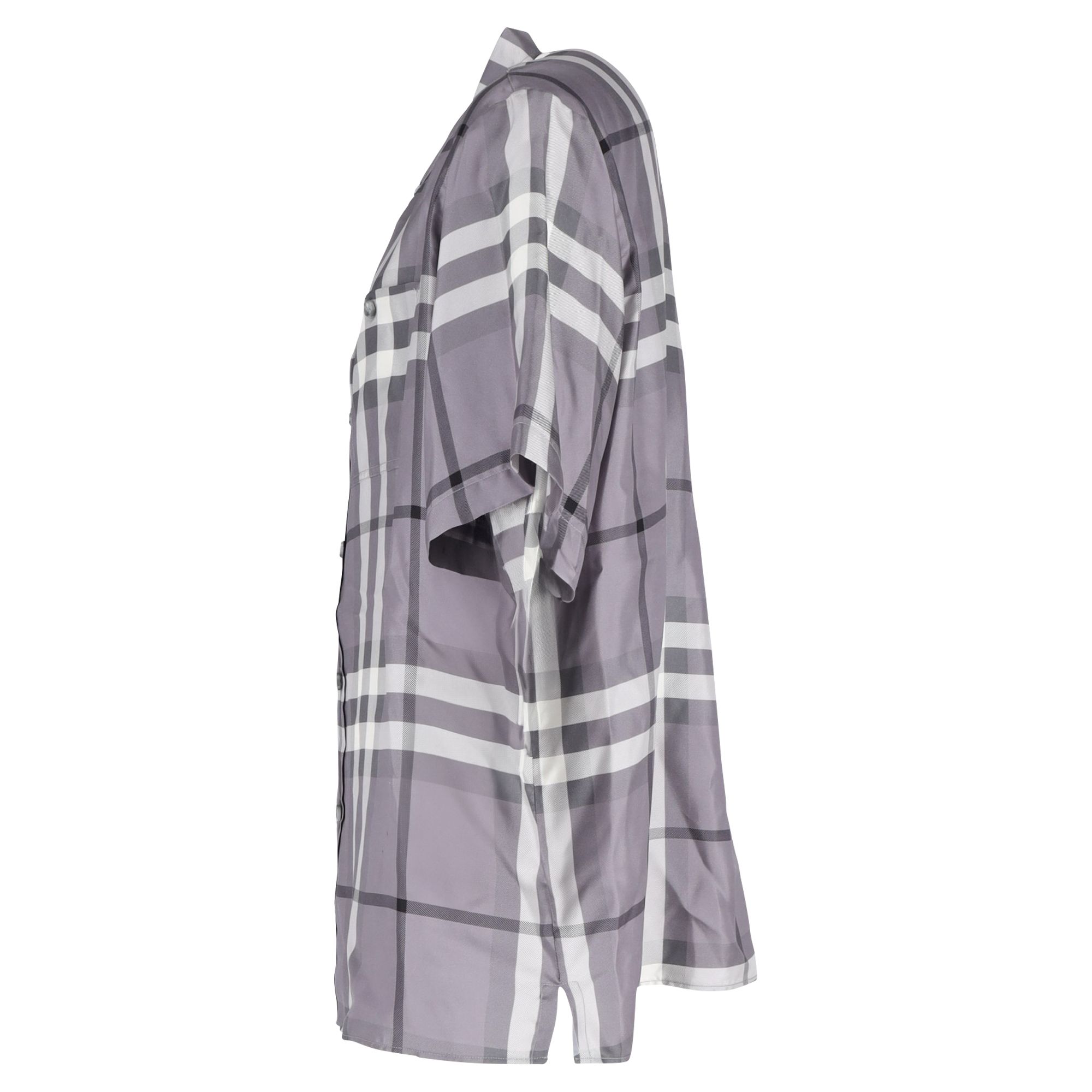 Burberry Preloved Bethnal Check Shirt in Grey Silk