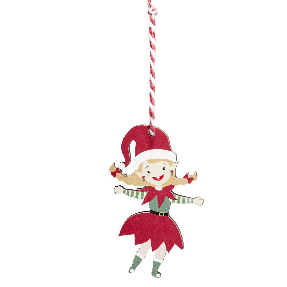 Lutin en bois à suspendre L10cm - 2 modèles fille ou garçon