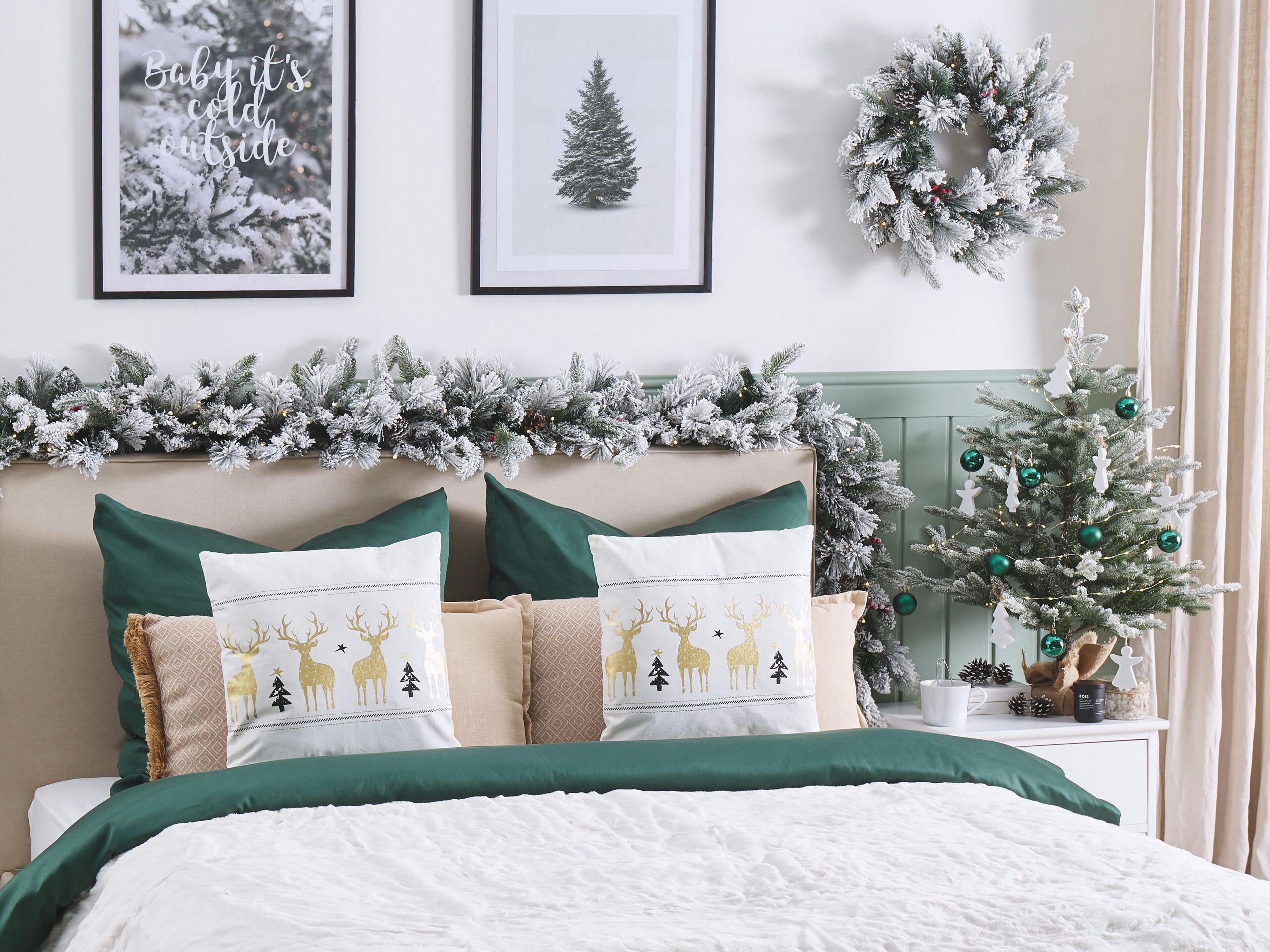 DONNER - Lot de 2 coussin décoratifs en tissu blanc 45x10cm