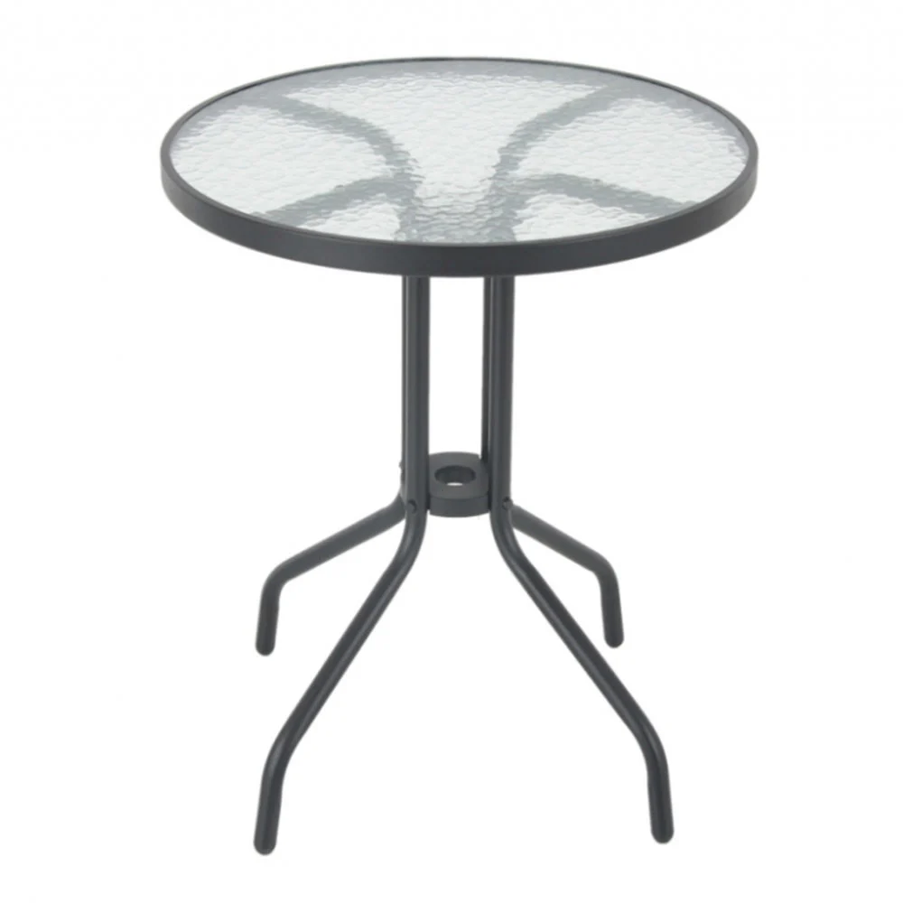 Stolik Bistro 60 cm szklany / antracyt PATIO | Dajar