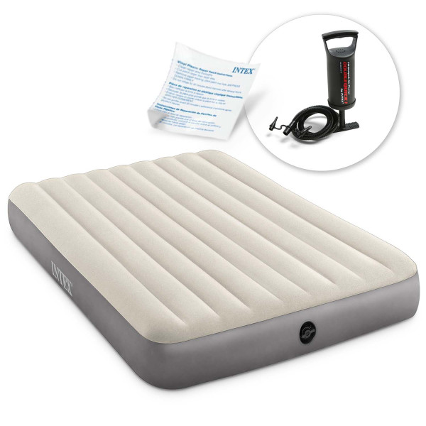 Materac dmuchany Intex dwuosobowy z pompką 203x152x25 cm 64103-68612