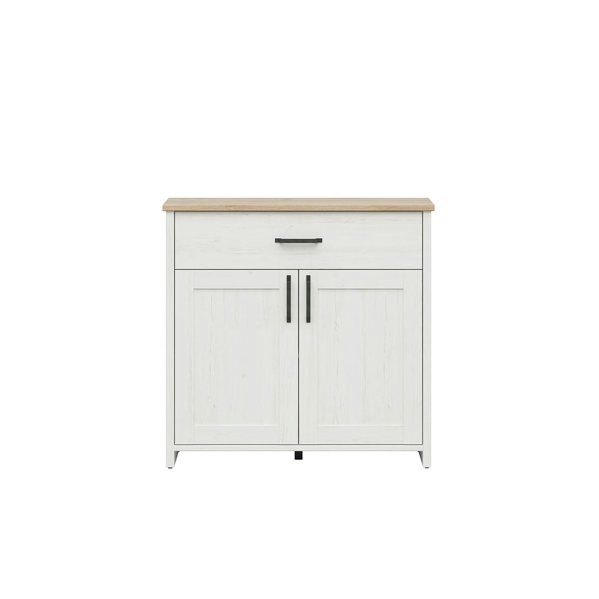 - Buffet 2 portes 1 tiroir blanc et naturel
