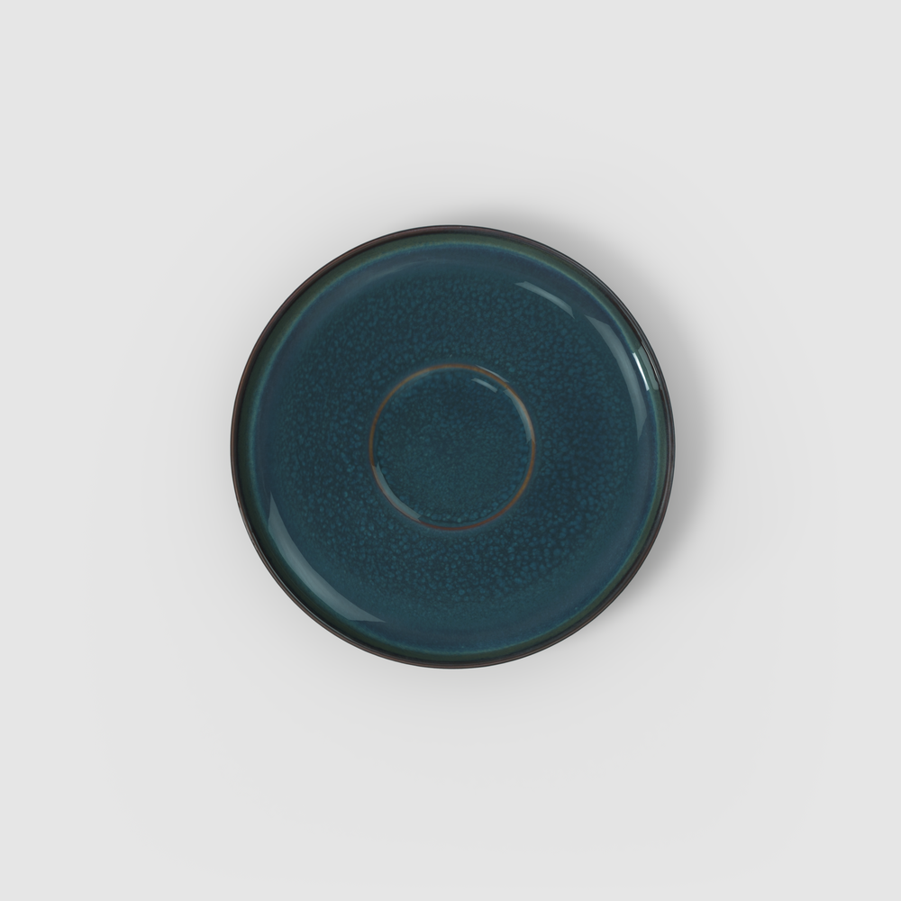 Crafted Coffee cup saucer - Blue, 5.9'', Premium Porcelain