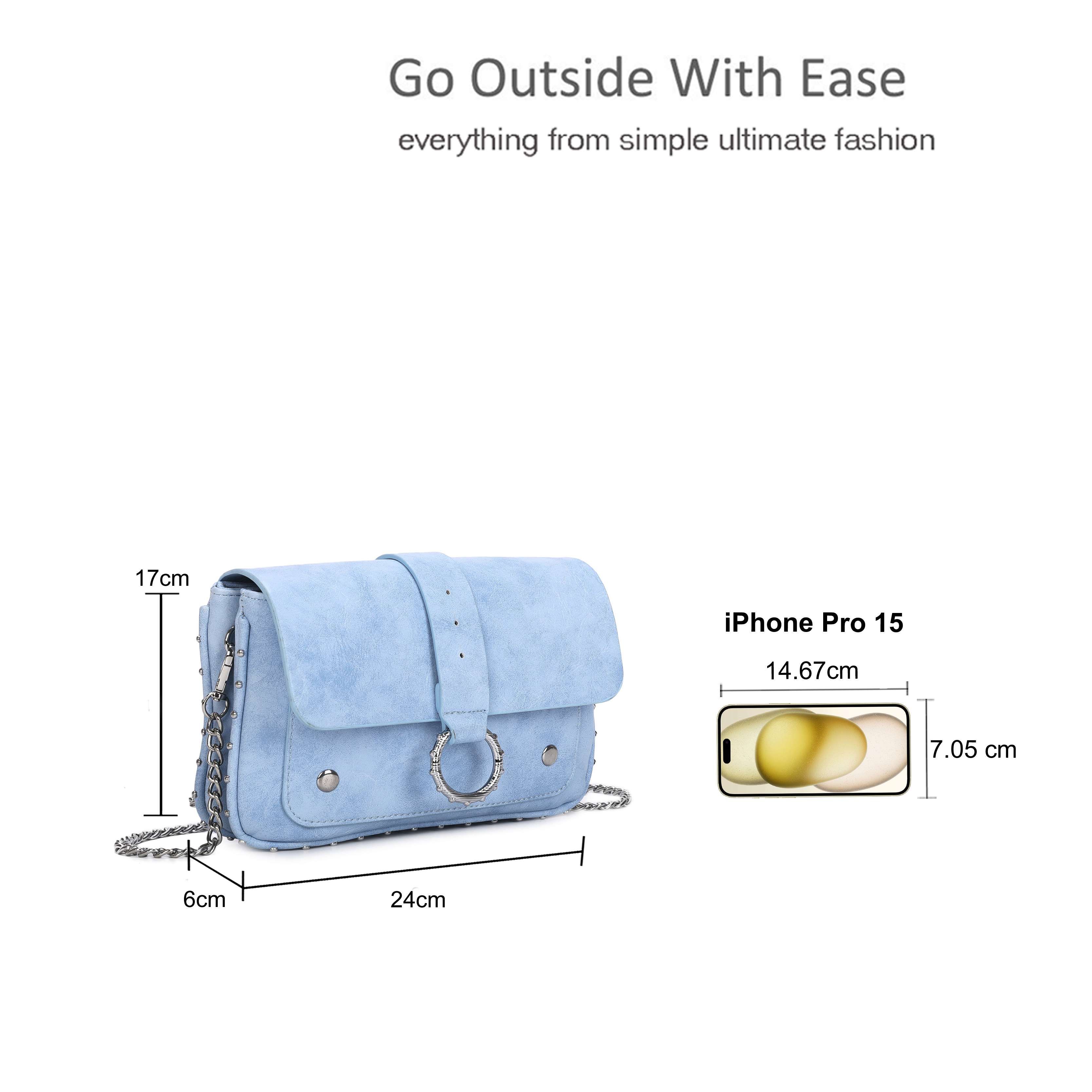 Kitise Small Flap Buckle Detail Crossbody Bag
