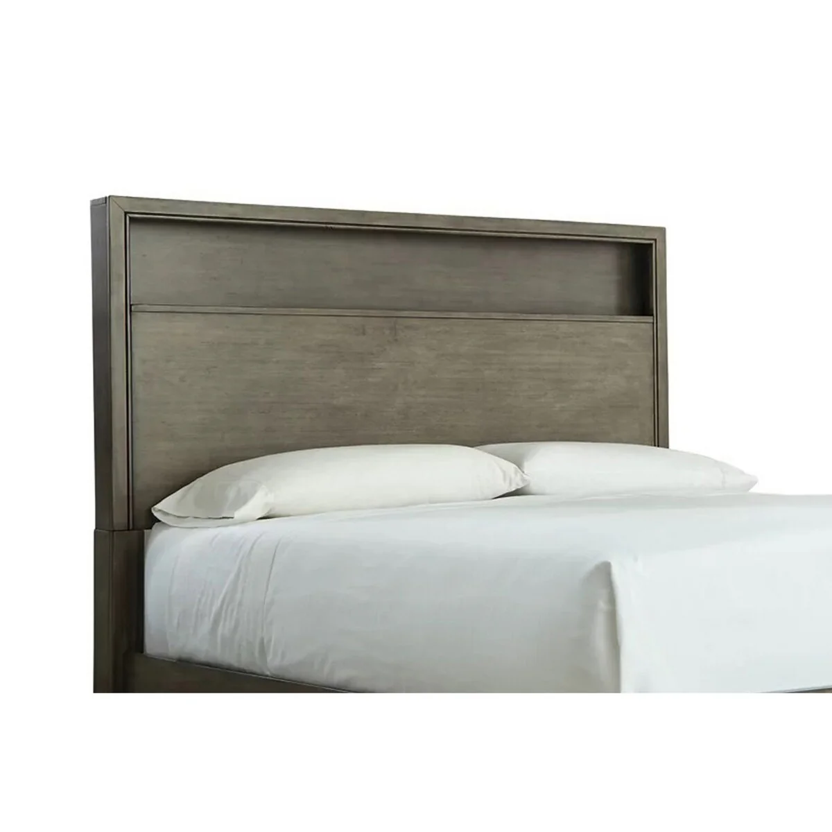 Molded Design Queen Bookcase Headboard and Footboard, Gray