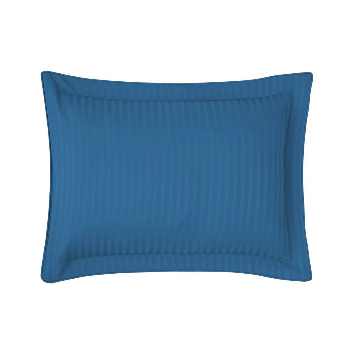 BAPTISTE - Taie d'oreiller en satin de coton bleu 30 x 40 cm