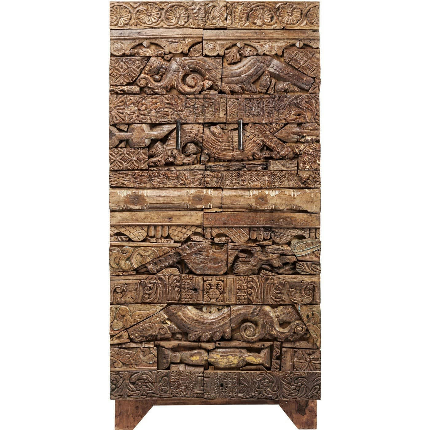 SHANTI PUZZLE SURPRISE - Armoire 2 portes en manguier massif sculpté