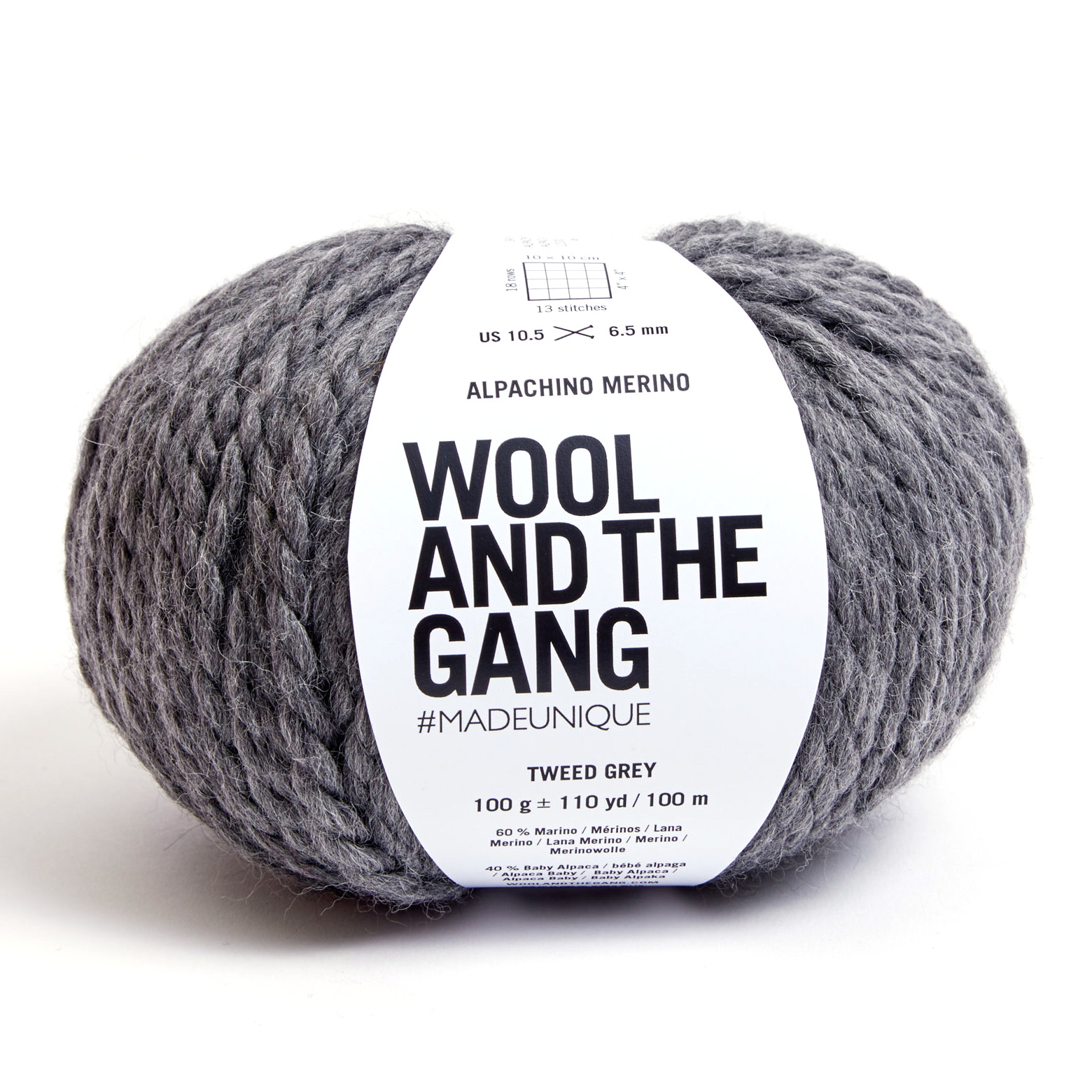 Wool and the Gang Tweed Grey Alpachino Merino 100g