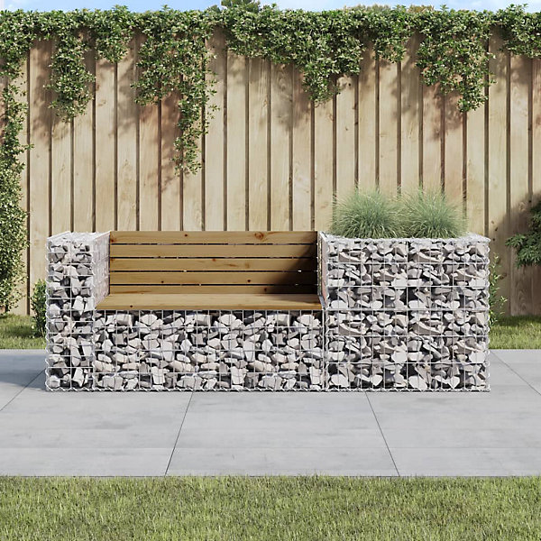 Banc de jardin avec panier en gabion bois de pin imprégné vidaXL