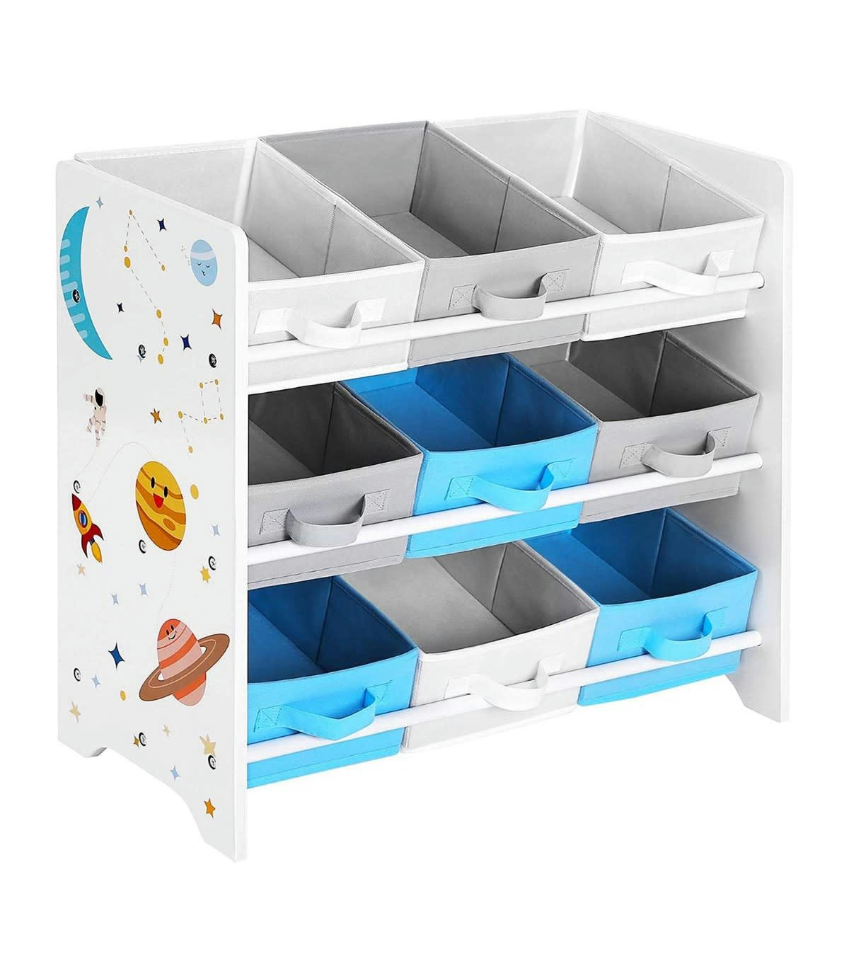 - Etagère pour enfant avec 9 bacs de rangement amovibles