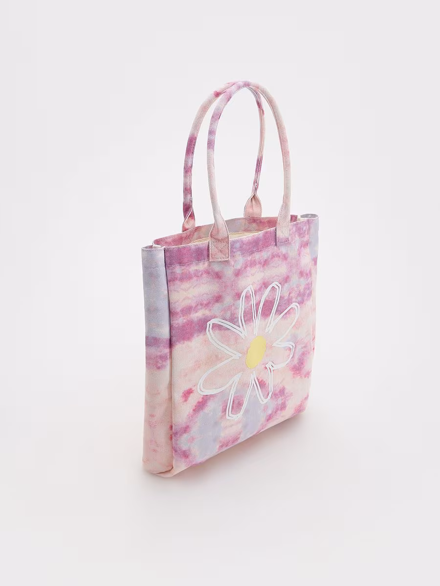 Shopper Bag With Tie Dye Effect