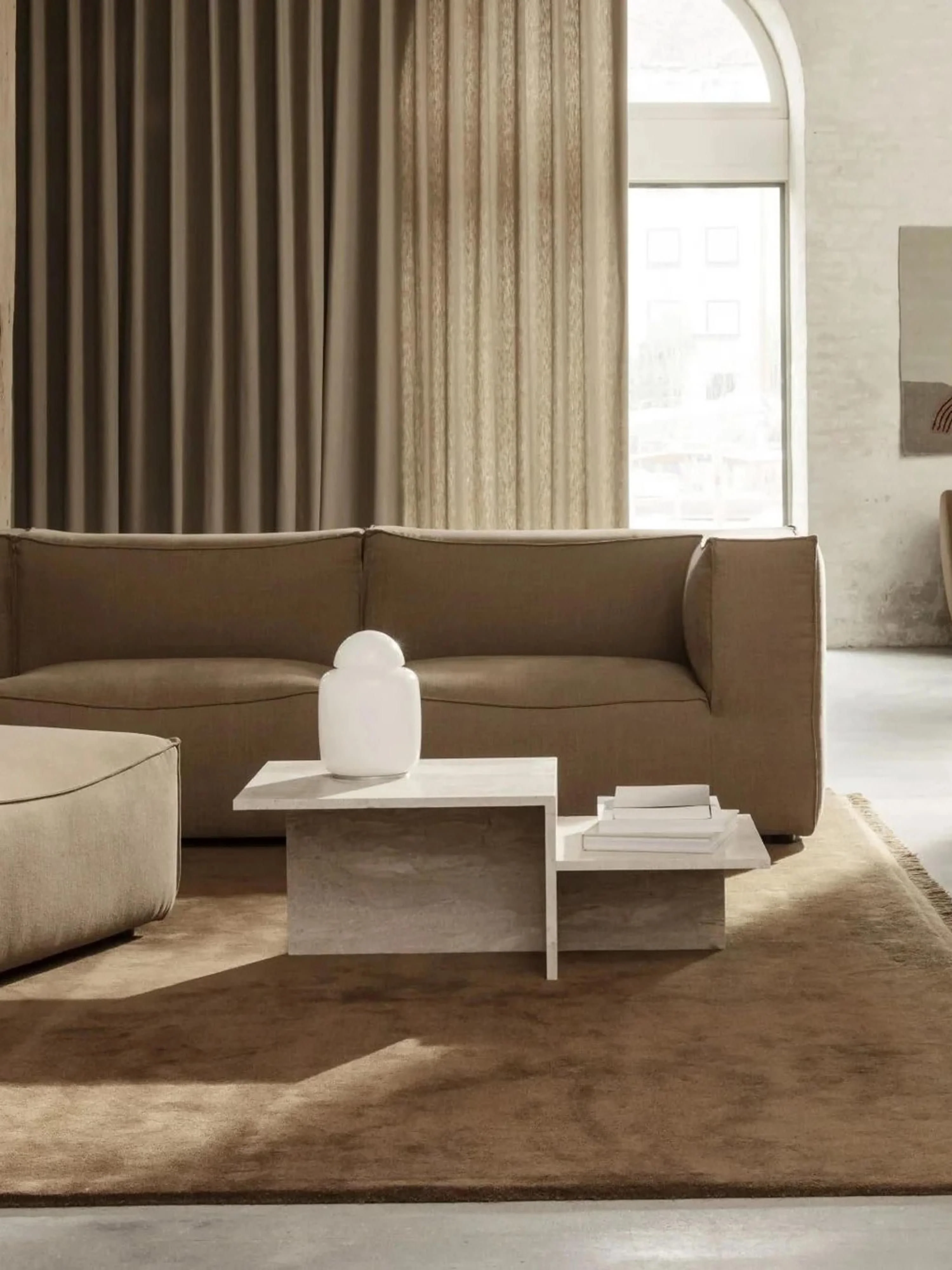 Travertin-Couchtisch Distinct mit zwei Tischplatten