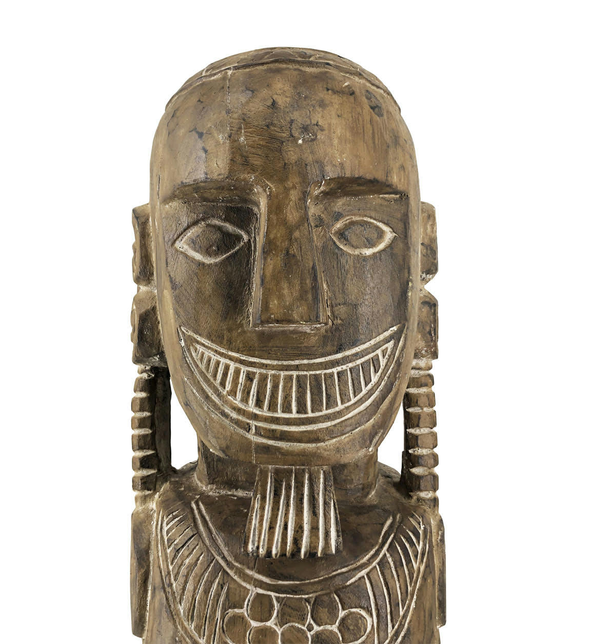 - Totem primitif en bois marron